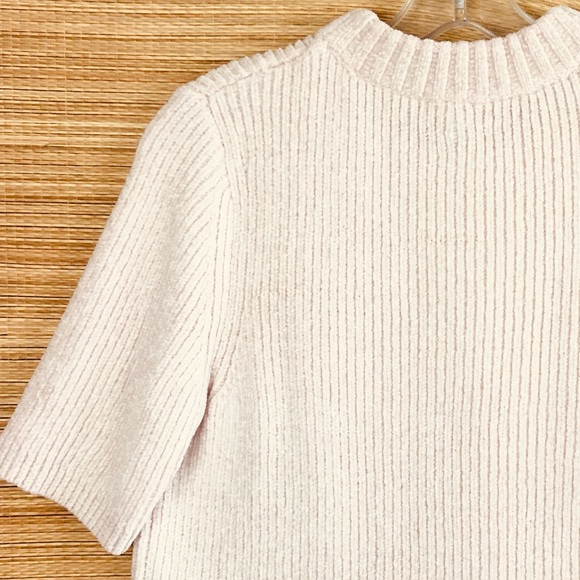 STAUD Short Sleeves Pearl Embellished Mock Neck As Seen On TV Sweater Size L - Picture 8 of 11